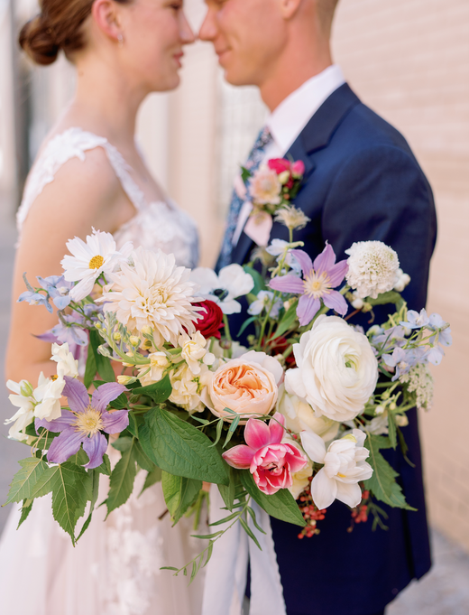 Pastel wedding bouquet. Whimsical bouquet wild bouquet spring bouquet. photography: DVandCo Venue: The venue at Plenty